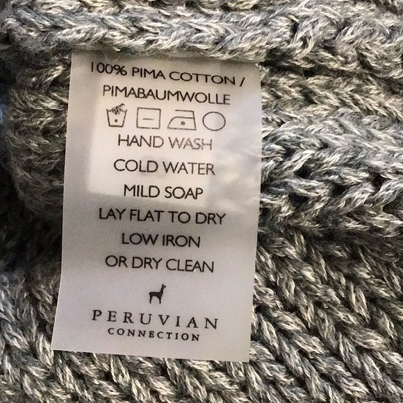 Peruvian Connection 100% Pima cotton sweater, XS, green - Picture 8 of 12